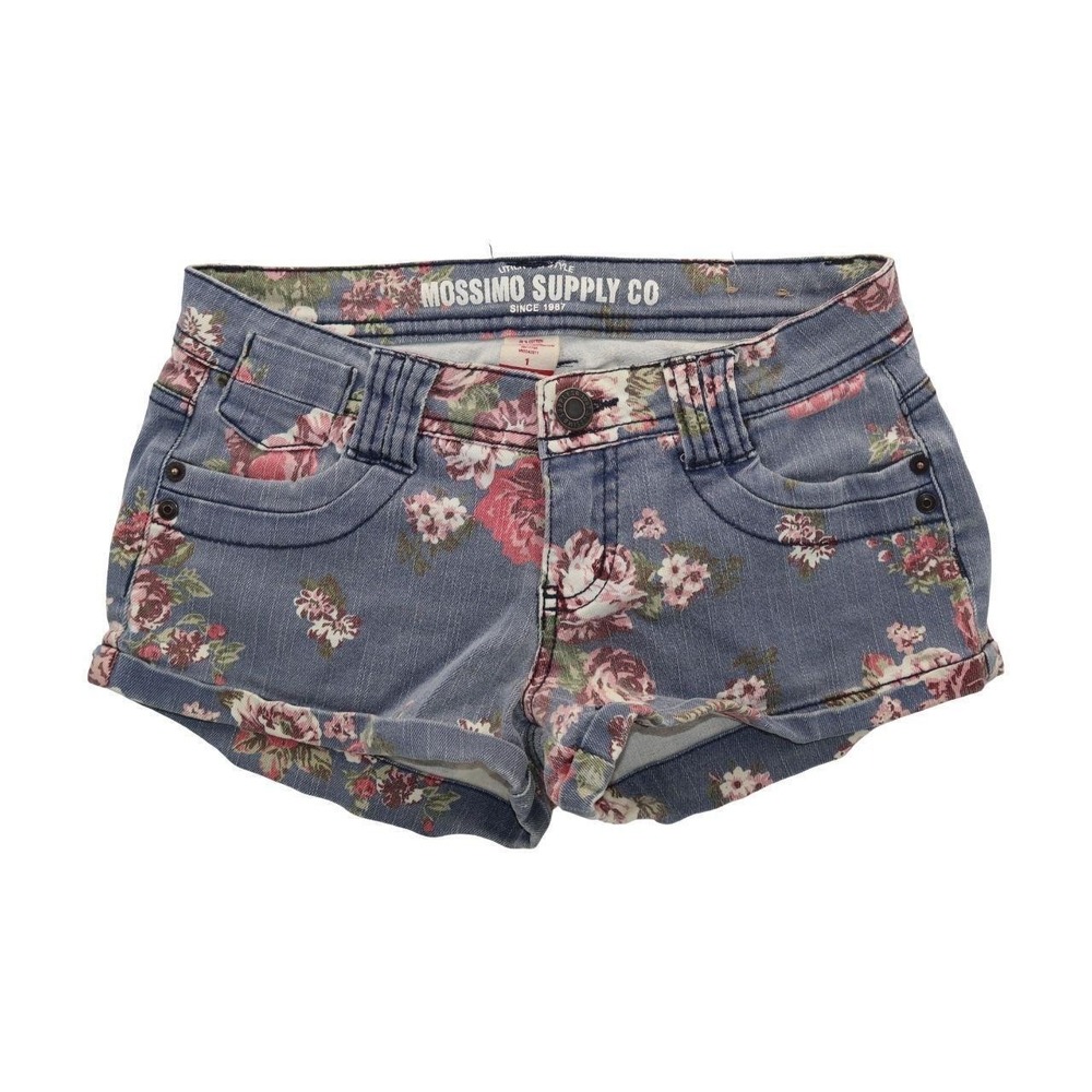 Y2K Indie Sleaze Mossimo Supply Co Rose Floral Print Low Rise Shorts Size 1